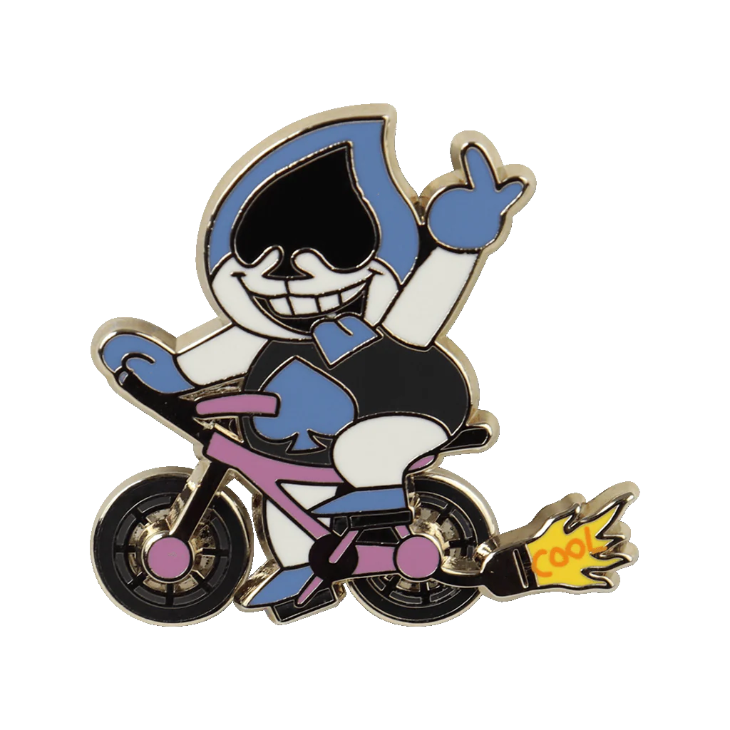 Cool Bike Lancer Spinning Enamel Pin - Image 2